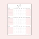 3 Month Calendar 3 Month Printable Calendar 90 Day Plan Instant Download Wall Calendar Large Wall Calendar Etsy UK