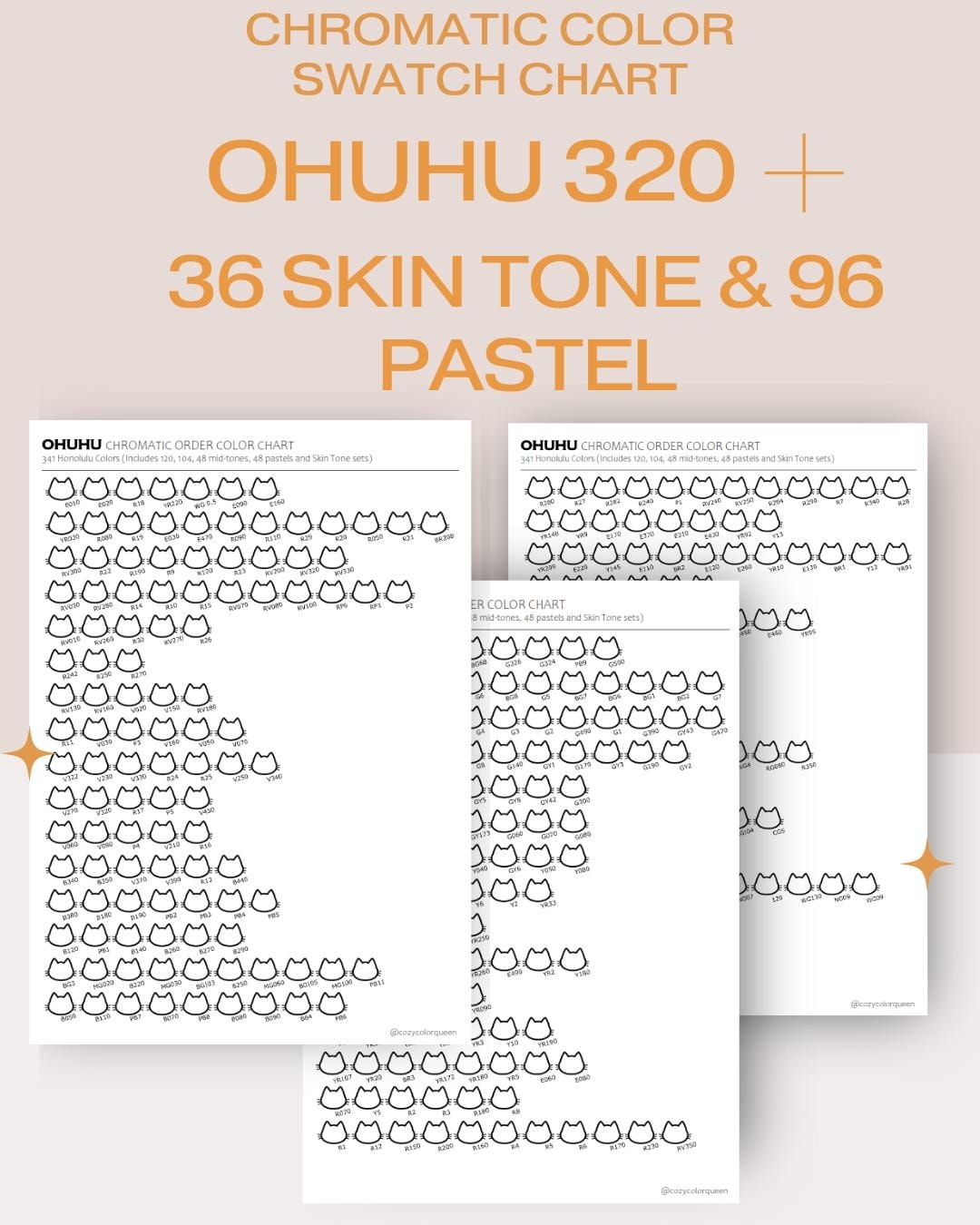 343 Ohuhu Honolulu Swatch Chart Chromatic Color Order Etsy