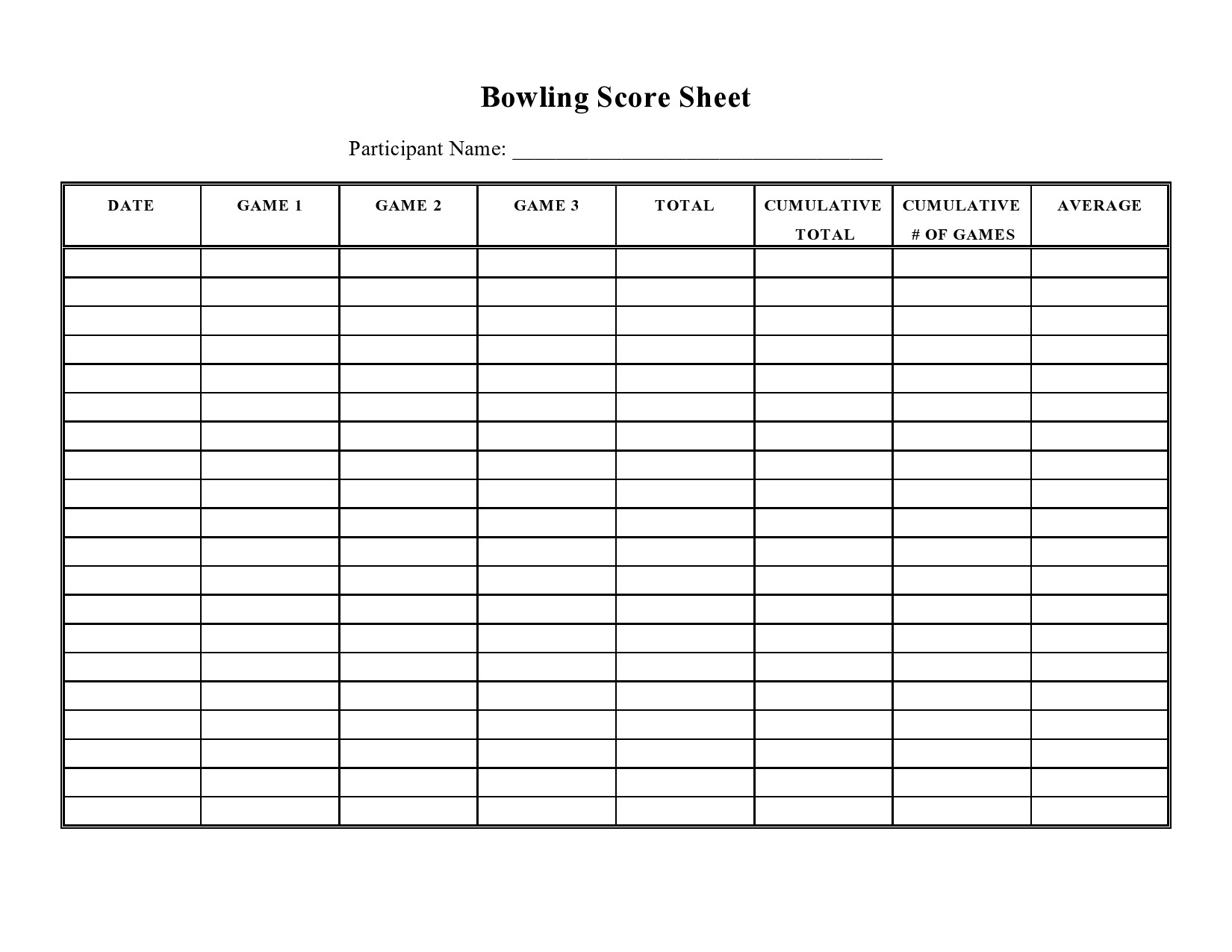 36 Printable Bowling Score Sheet Templates Examples 