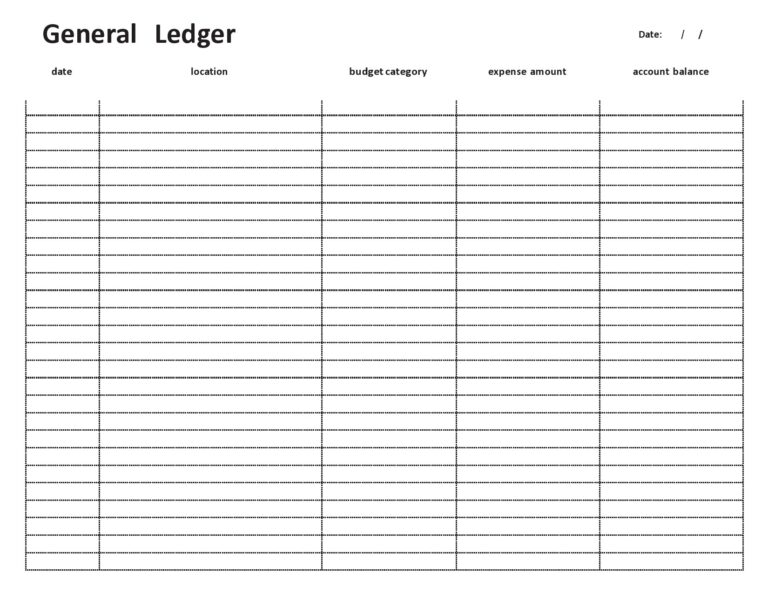 37 Perfect General Ledger Templates Excel Word TemplateLab