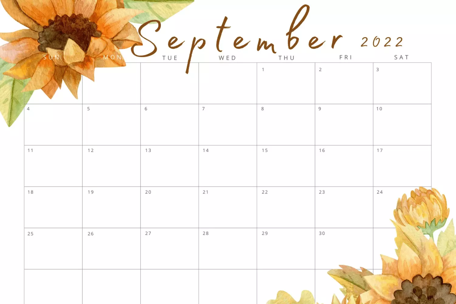40 Printable September Calendars 2022 Free Premium
