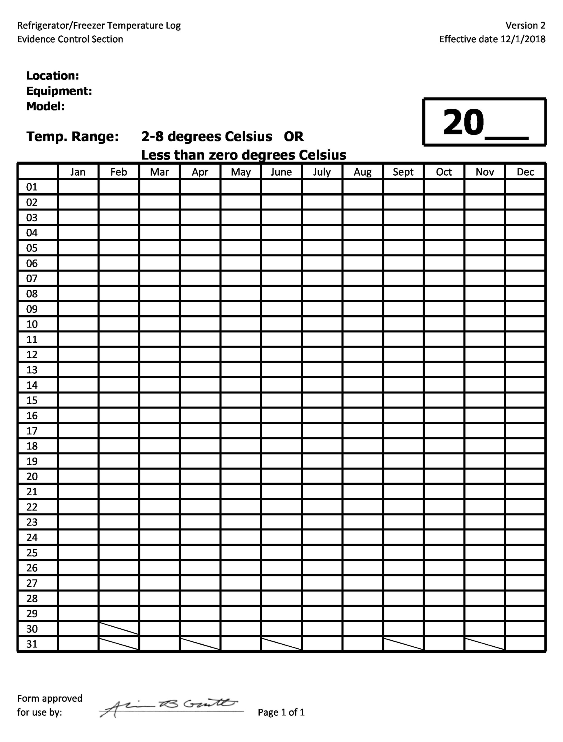 40 Printable Temperature Log Sheets Word Excel PDF 