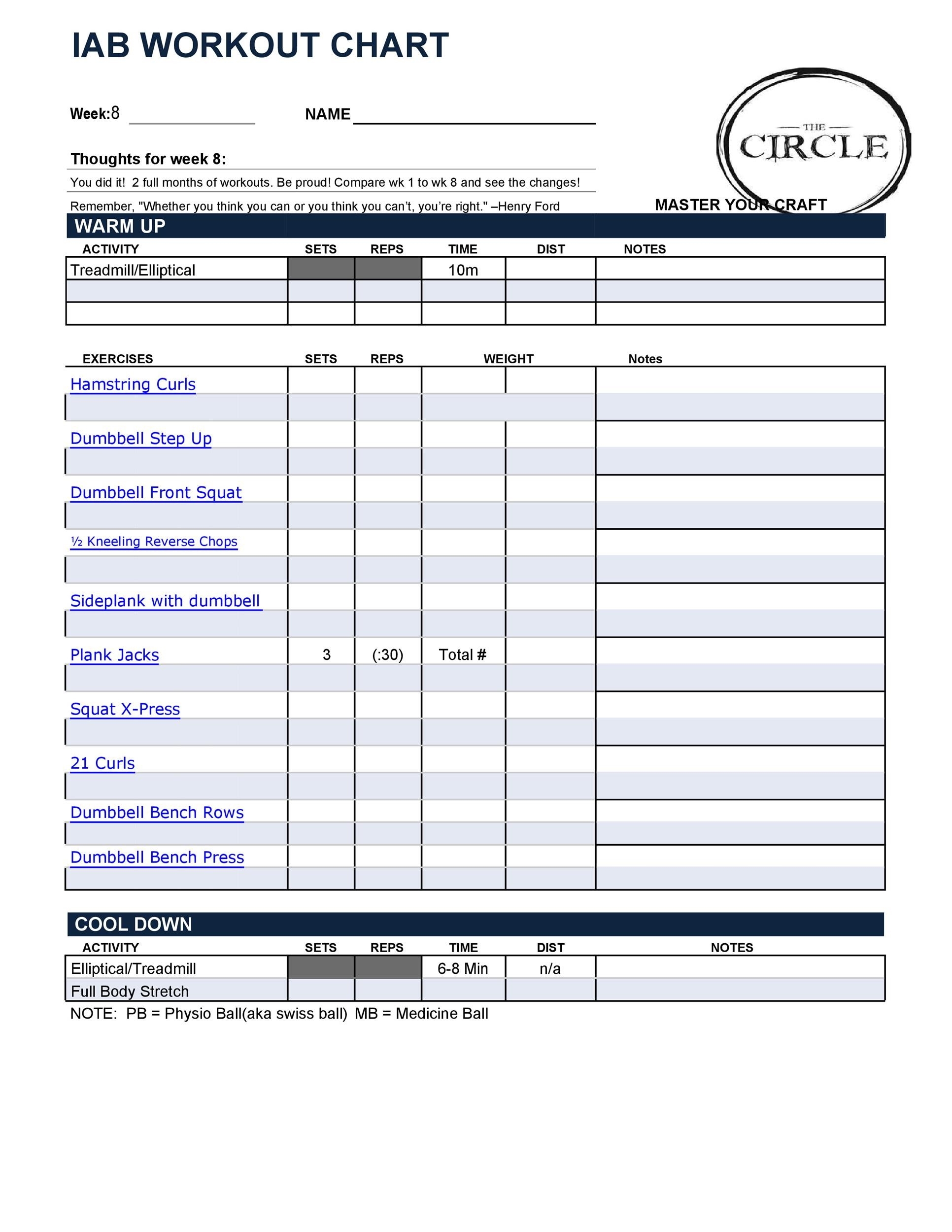 Printable Exercise Chart Pdf Printable Exercise Chart Pdf