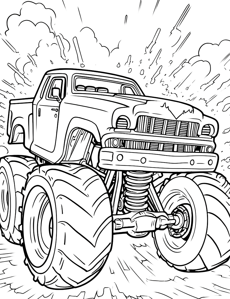 50 Monster Truck Coloring Pages Fun Printable Sheets