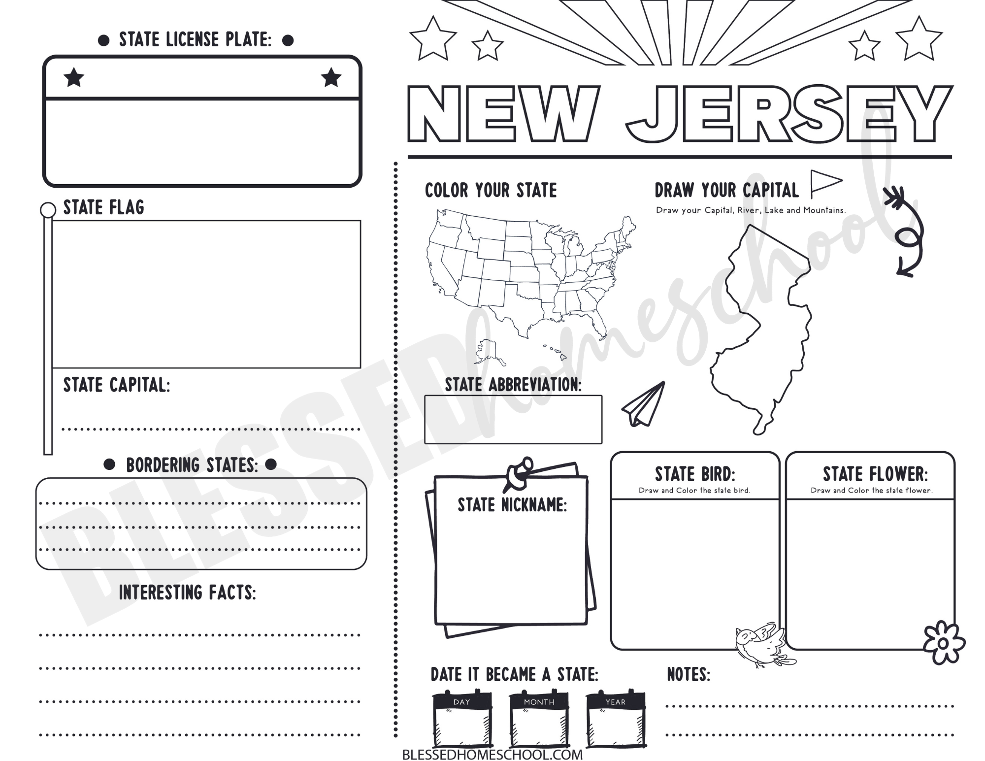 50 States Worksheets Research And Learn The 50 States