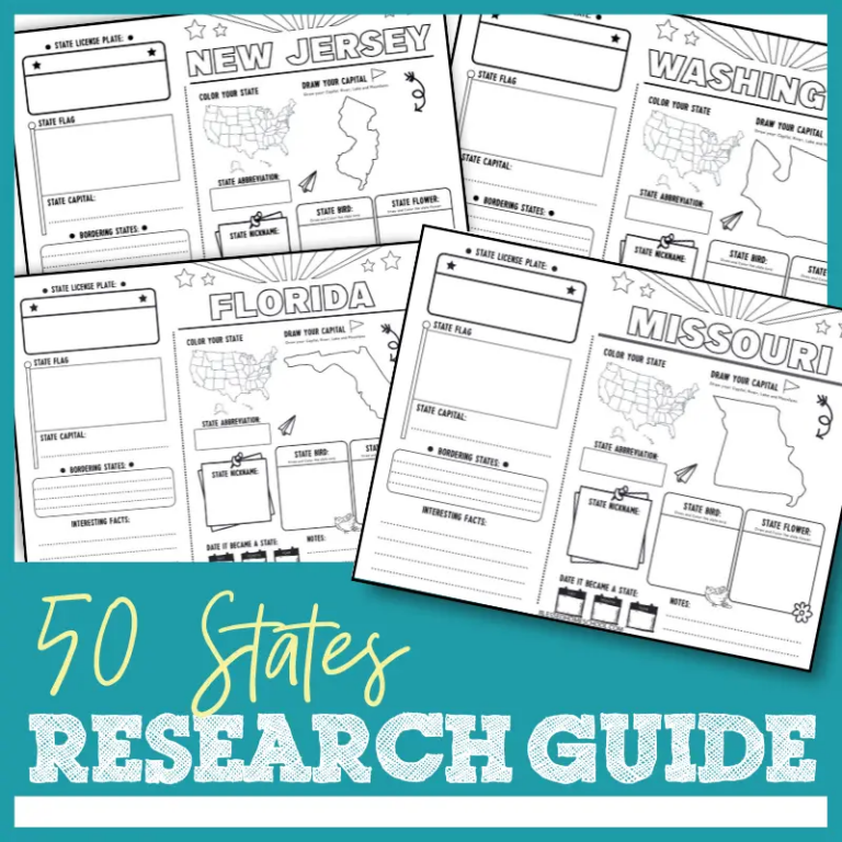50 States Worksheets Research And Learn The 50 States