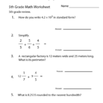 5th Grade Math Review Worksheet Worksheets Worksheets