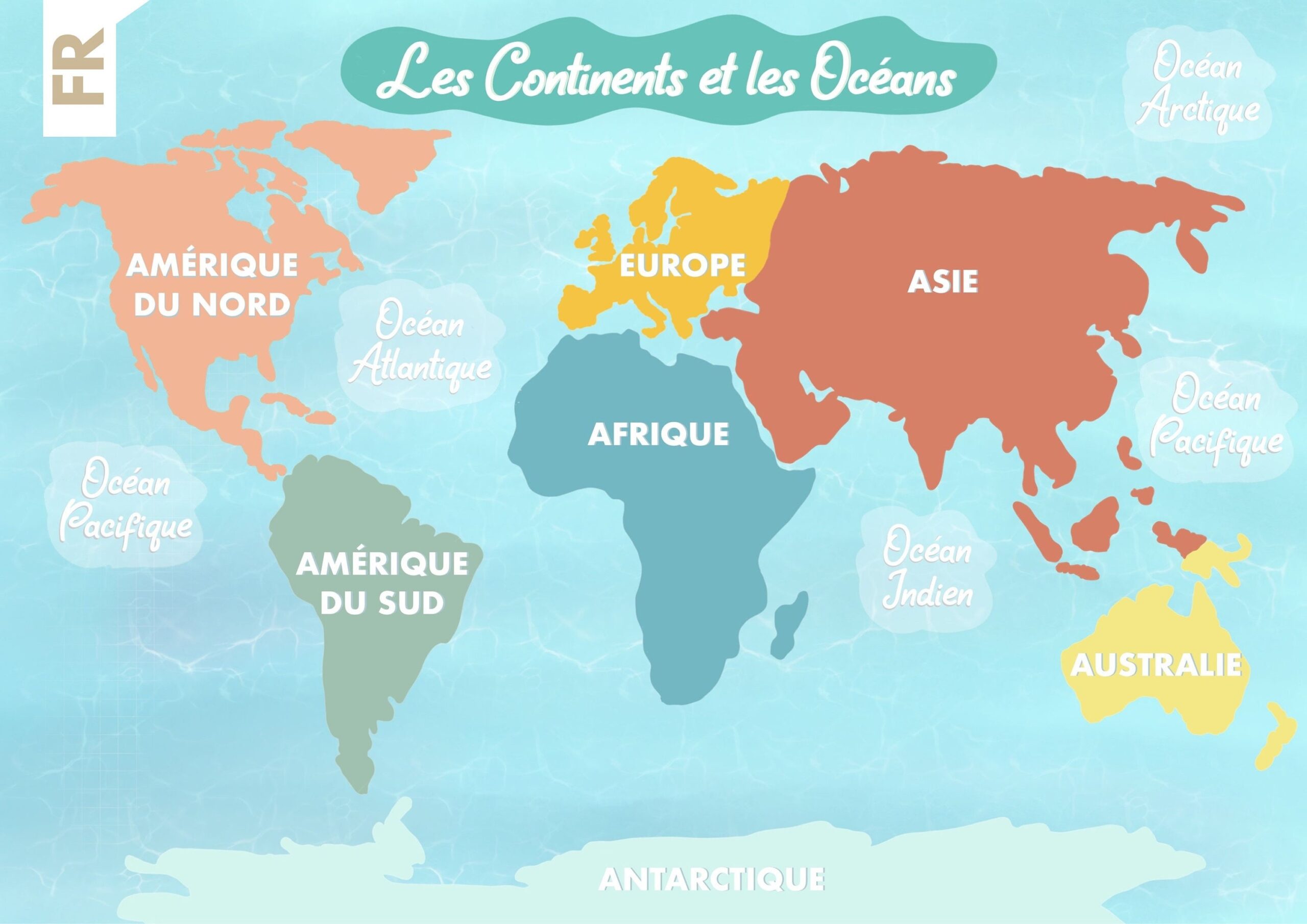 Printable 7 Continents Map Printable 7 Continents Map