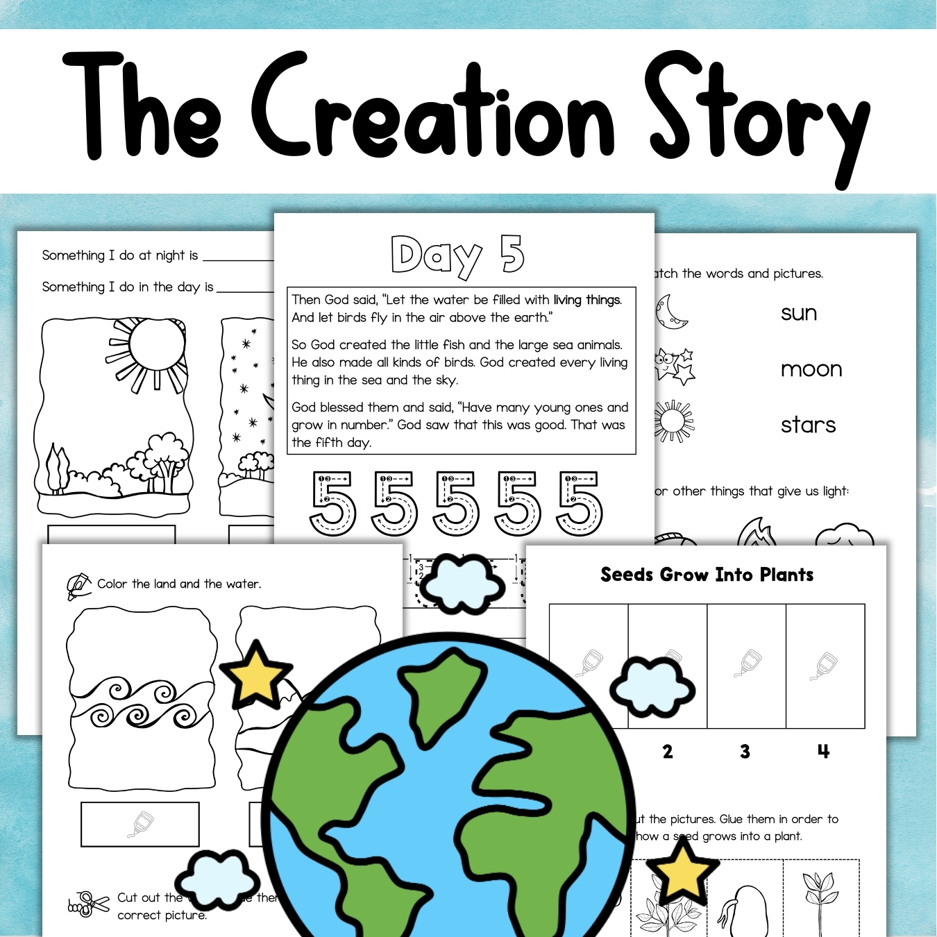 7 Days Of Creation Story Activities Posters Worksheets Book Bible Genesis 1 Made By Teachers