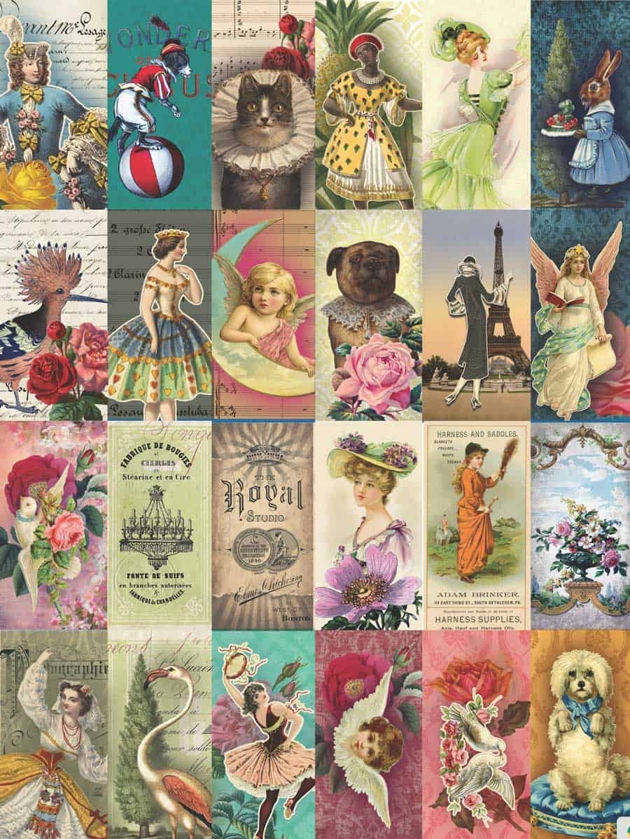 7 Free Creative Collage Sheet Printables For Decoupage Tissue Paper Artsy Fartsy Life