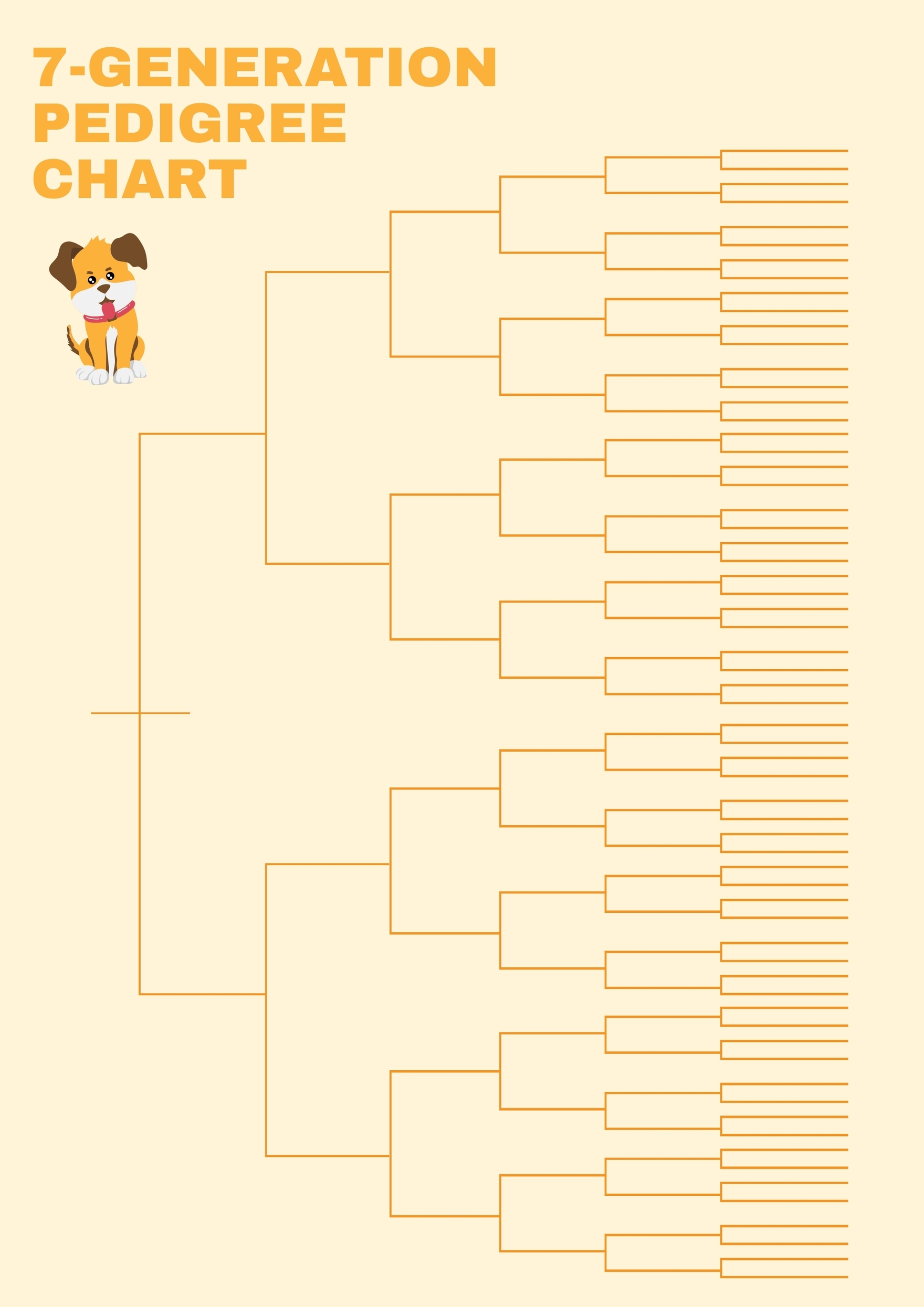 7 Generation Pedigree Chart In Illustrator PDF Download Template