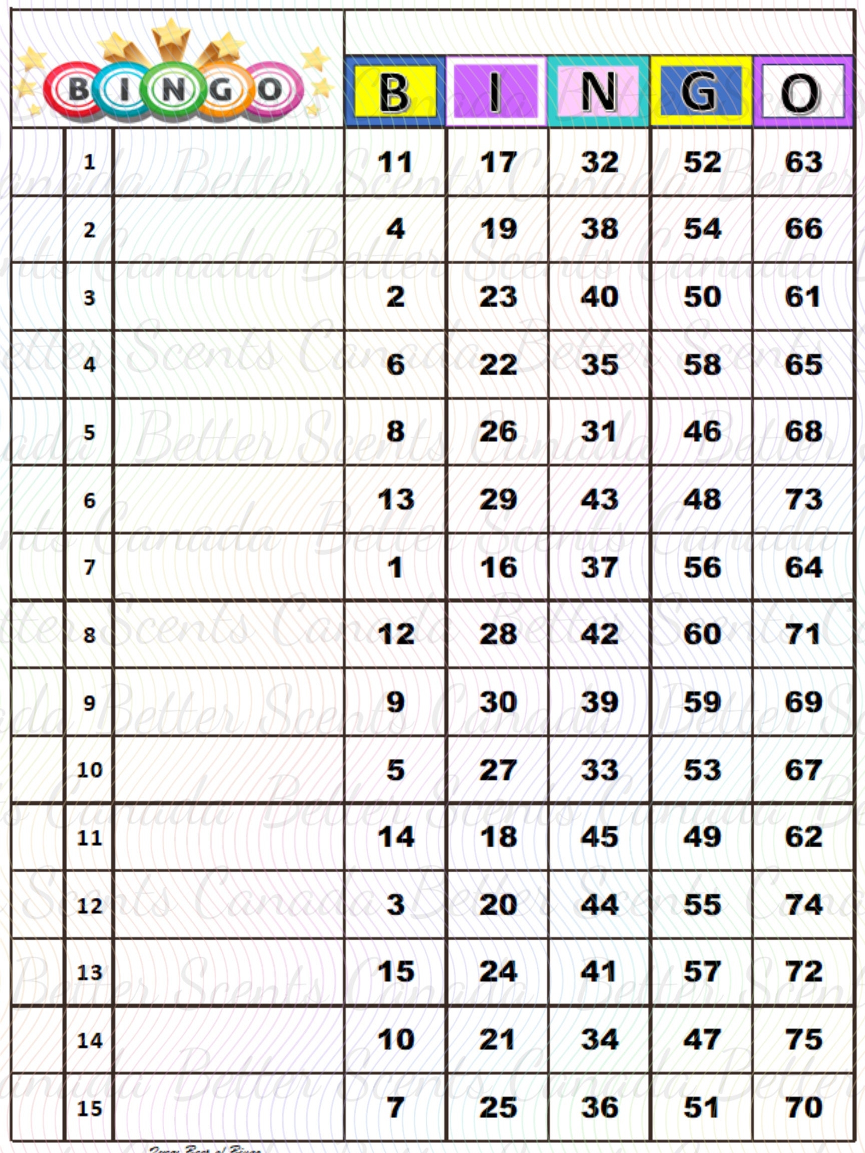 75 Number Bingo Board Etsy