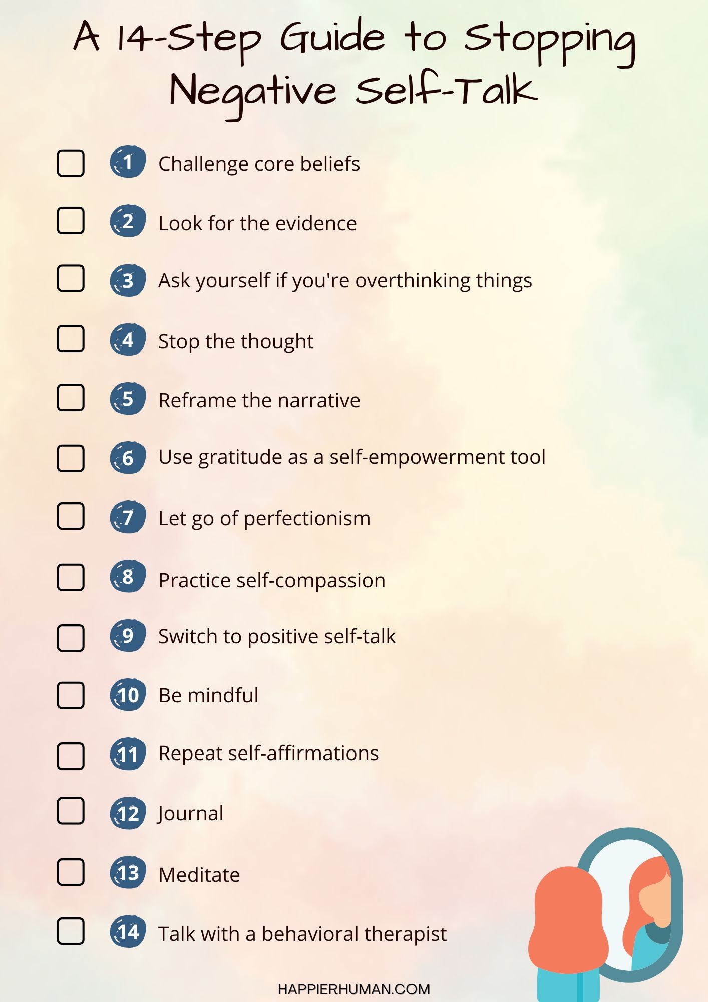 8 Printable Negative Self Talk Worksheets For 2024 Happier Human