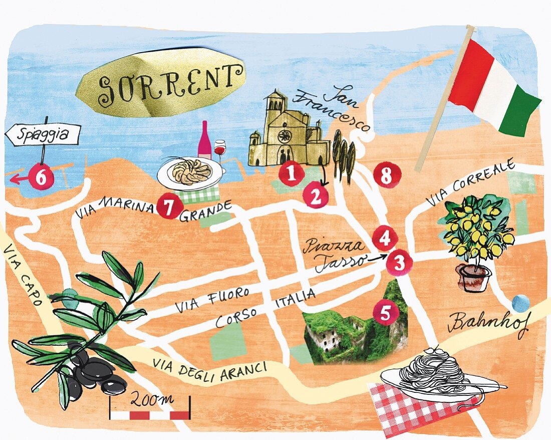 A Map Of Sorrento Italy License Image 10325357 Lookphotos A Map Of Sorrento Italy License Image 10325357 Lookphotos