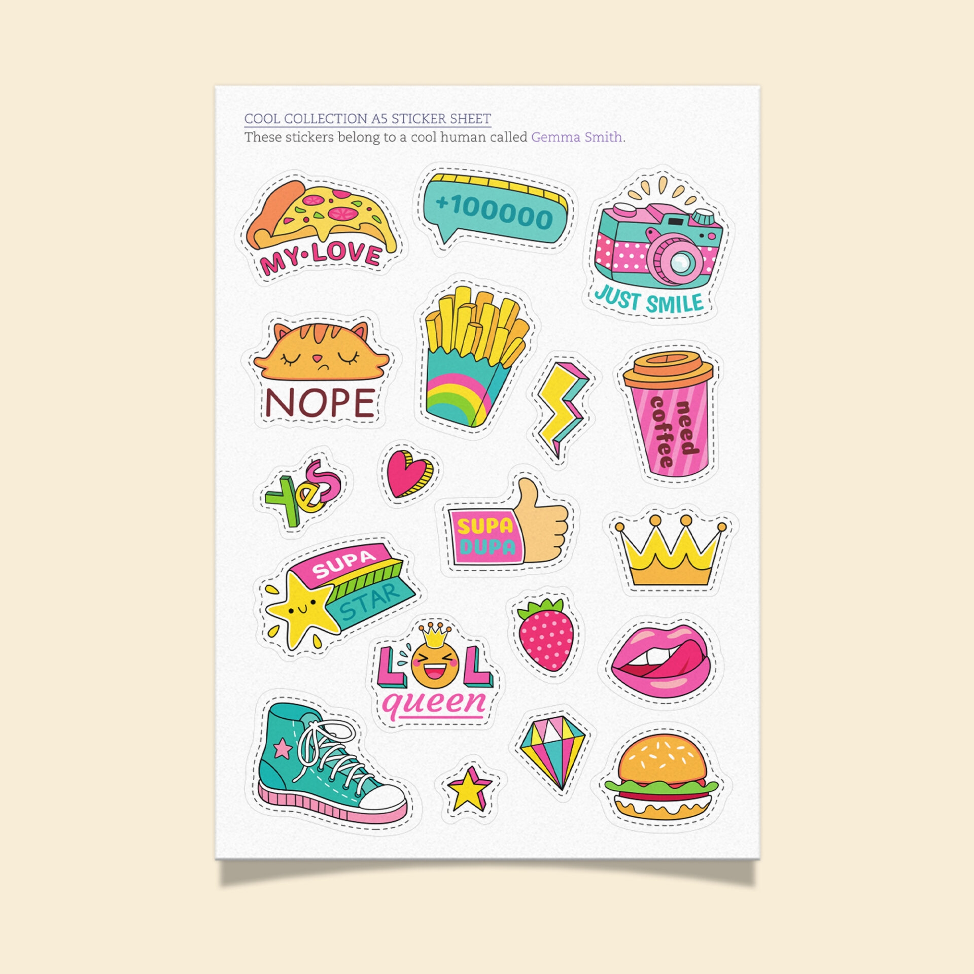 A5 Sticker Sheet Cool Collection 1 4 Pack PRINT N DELIVER