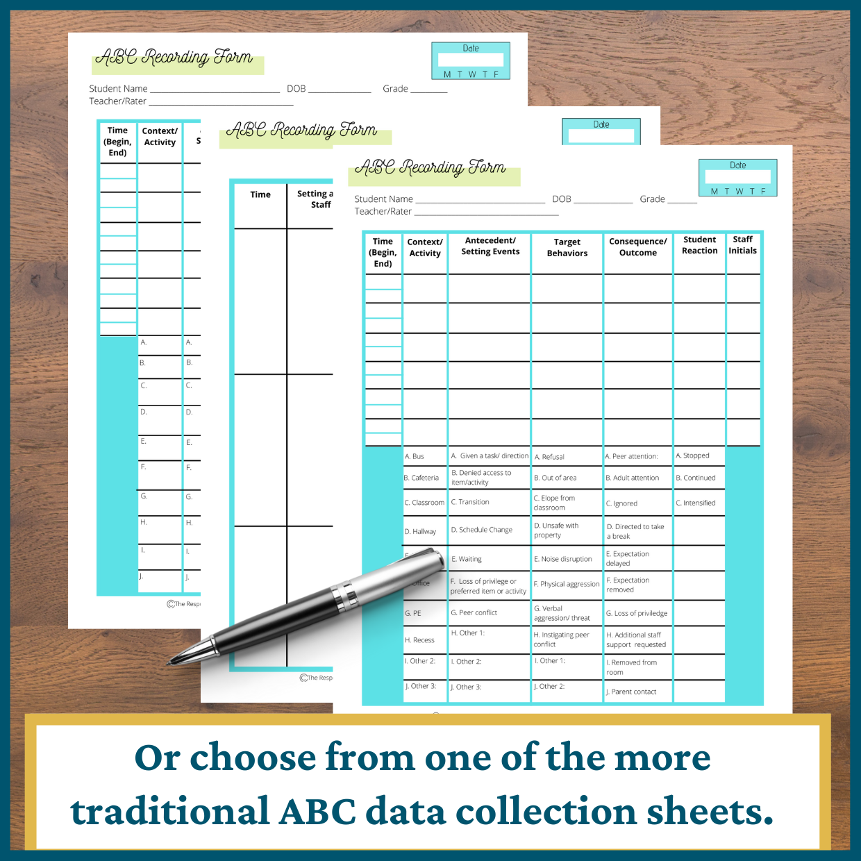 Abc Data Sheet Printable