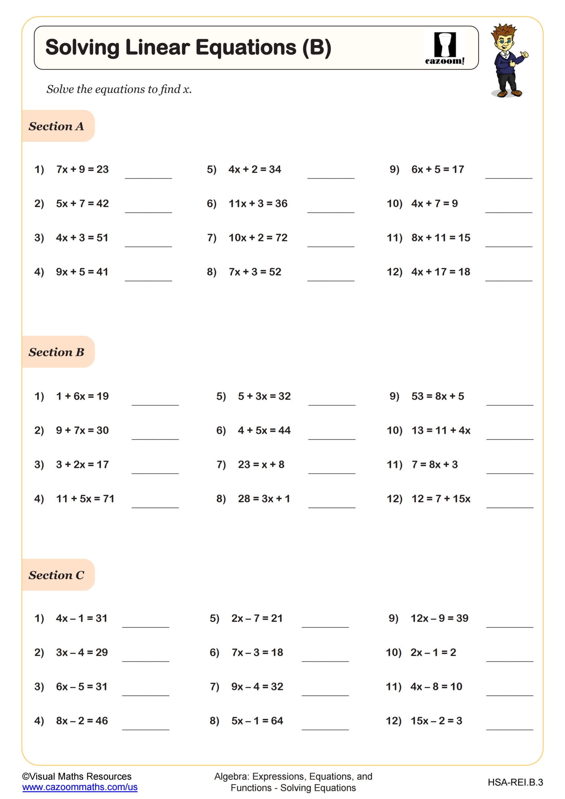 Algebra 1 Worksheets With Answers PDF Printable Algebra 1 Math Worksheets