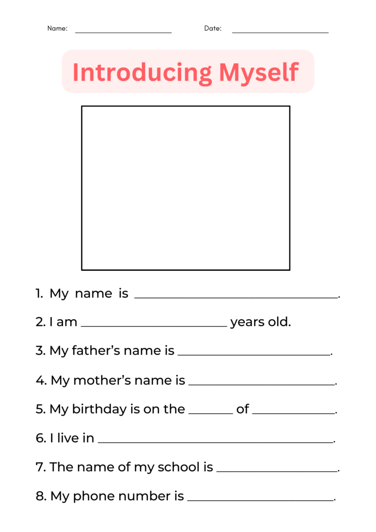 All About Me Printable Introducing Myself Worksheet For Grade 1 2 3 Made By Teachers