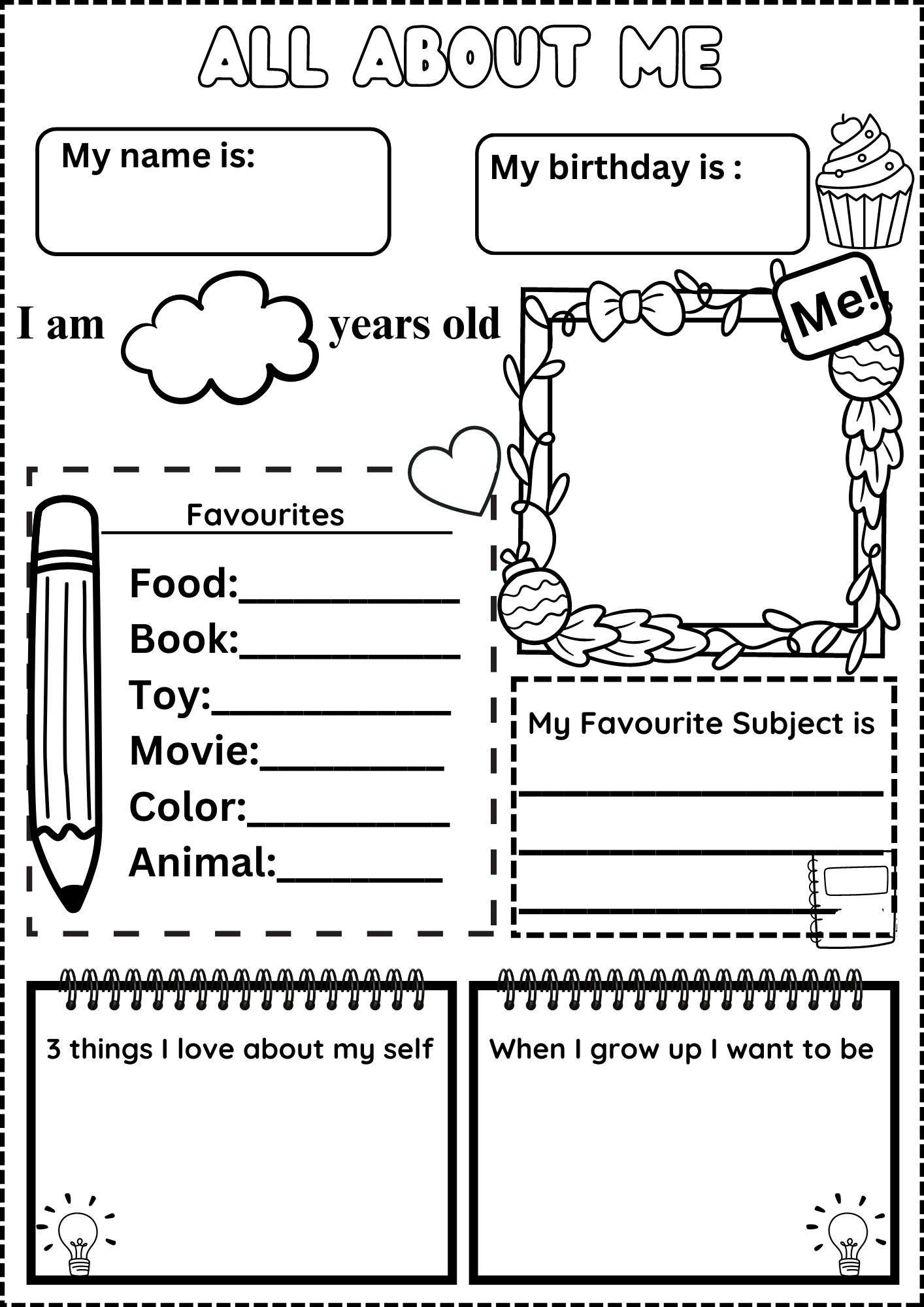 Introduce Yourself Printable Worksheets