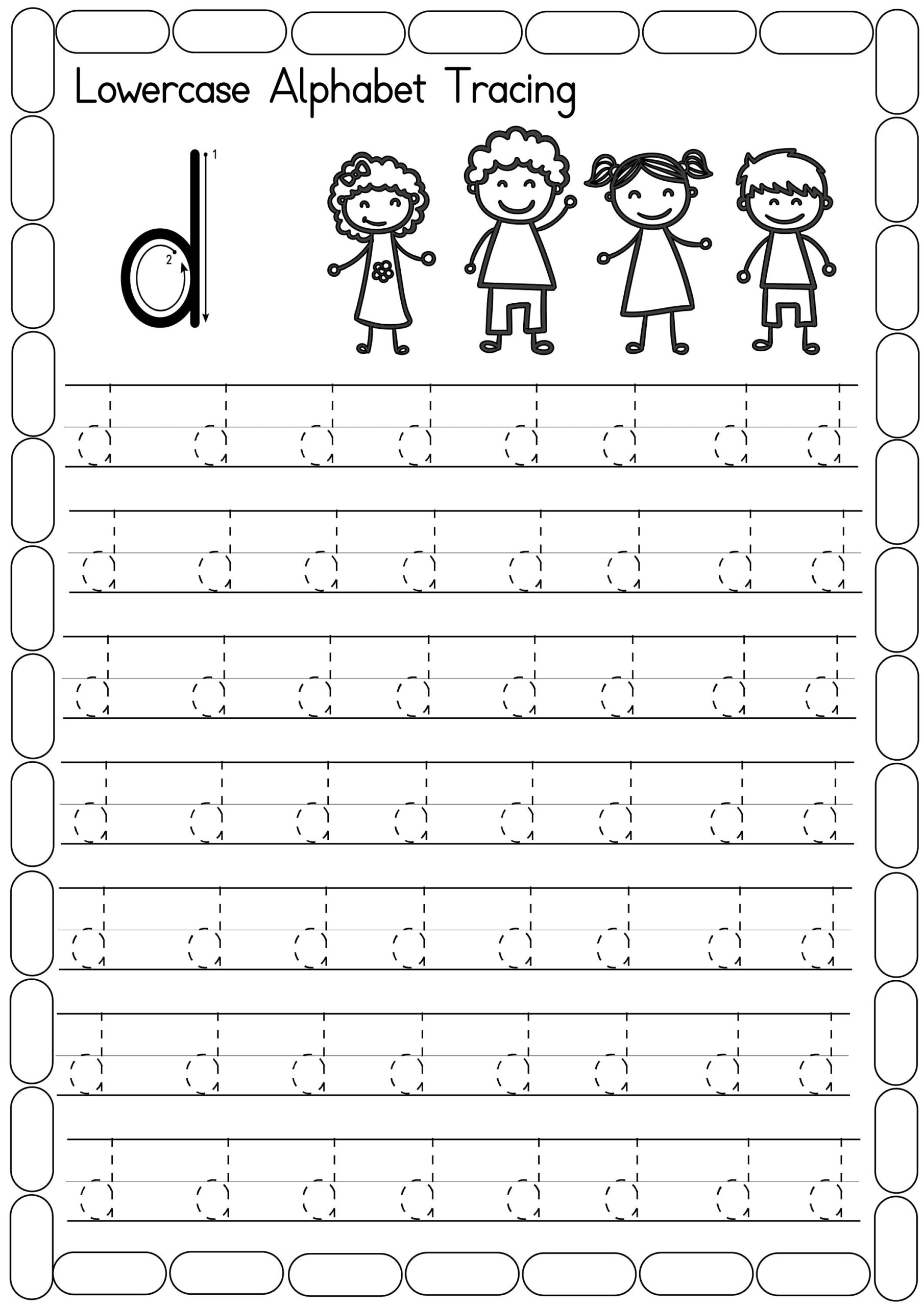 Alphabet Tracing 26 Printable Lower Case Alphabet Tracing Worksheets Preschool kindergarten Handwriting Etsy