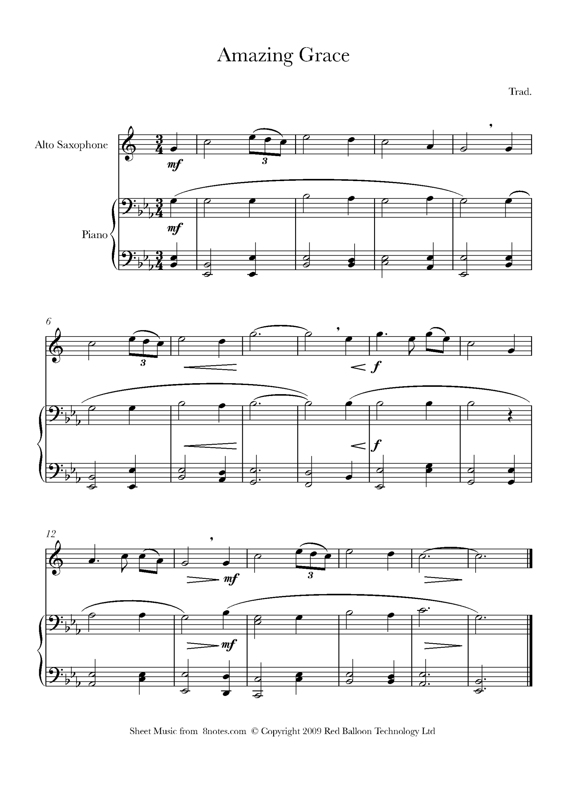 Amazing Grace For Saxophone Free Sheet Music For Saxophone 8notes Amazing Grace For Saxophone Free Sheet Music For Saxophone 8notes