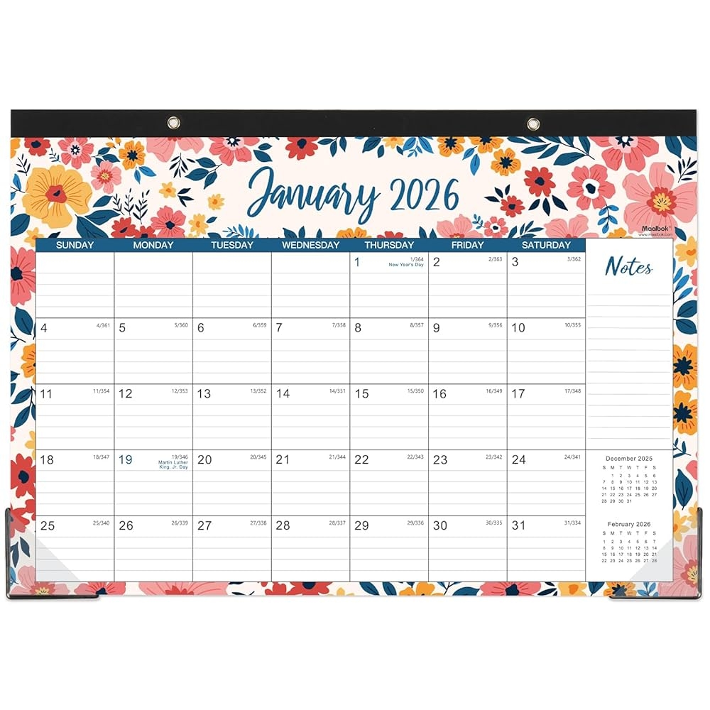 Amazon 2026 Desk Calendar Jan 2026 Dec 2026 Large Monthly Desk Calendar 12 Months 17 X 12 Desk Pad Large Ruled Blocks To do List Notes Best Desk Wall Calendar