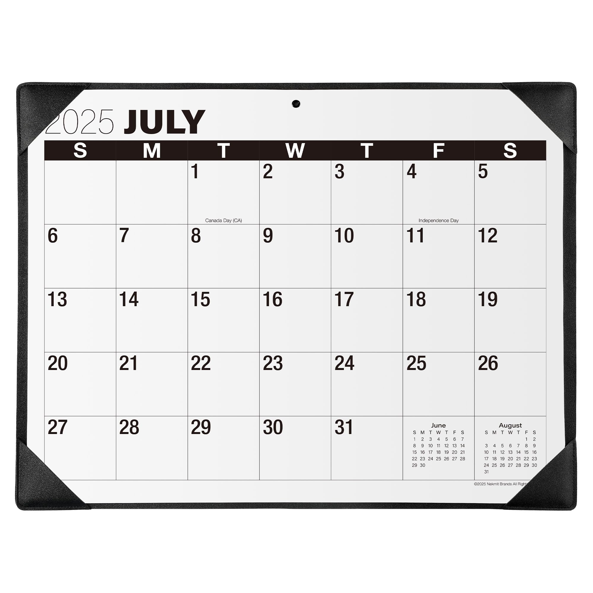 Amazon Nekmit Desk Calendar 2025 2026 Large Print Desk Calendar With Desktop Mat 21 X 16 1 2 Runs From January 2025 To June 2026 For Home And Office Black Office Products