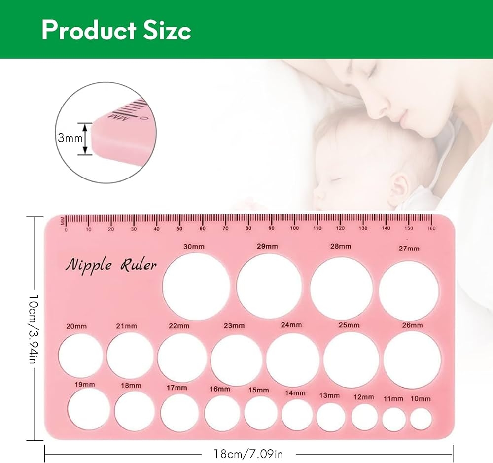 Amazon Nipple Measurement Tool Compatible With Flange Inserts Flange Size Measure For Nipples Nipple Sizer Measure Nipple Flange Insert Measuring Tool Nipple Ruler For Breast Pump Flange Sizing Pink Baby