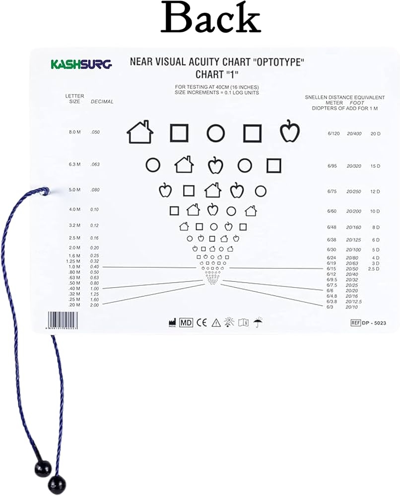 Amazon Sloan Letter Near Vision Eye Chart With 16 Inch Cord By KASHSURG Industrial Scientific