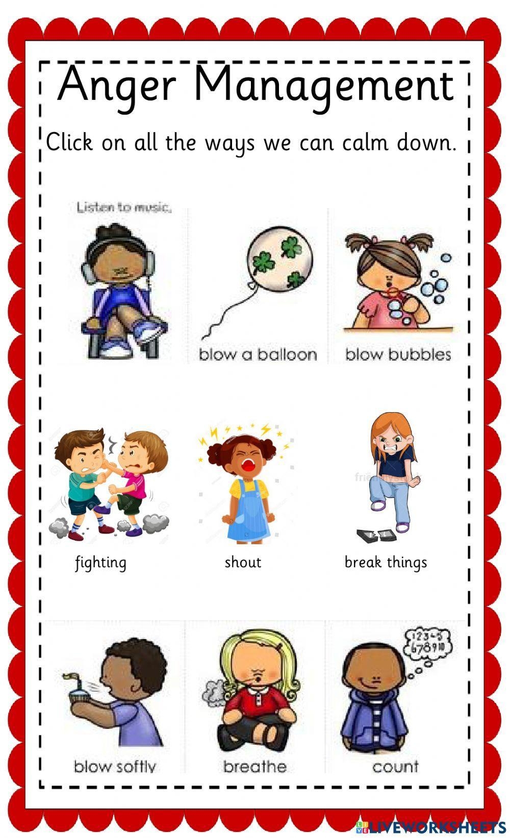 Printable Anger Management Worksheets