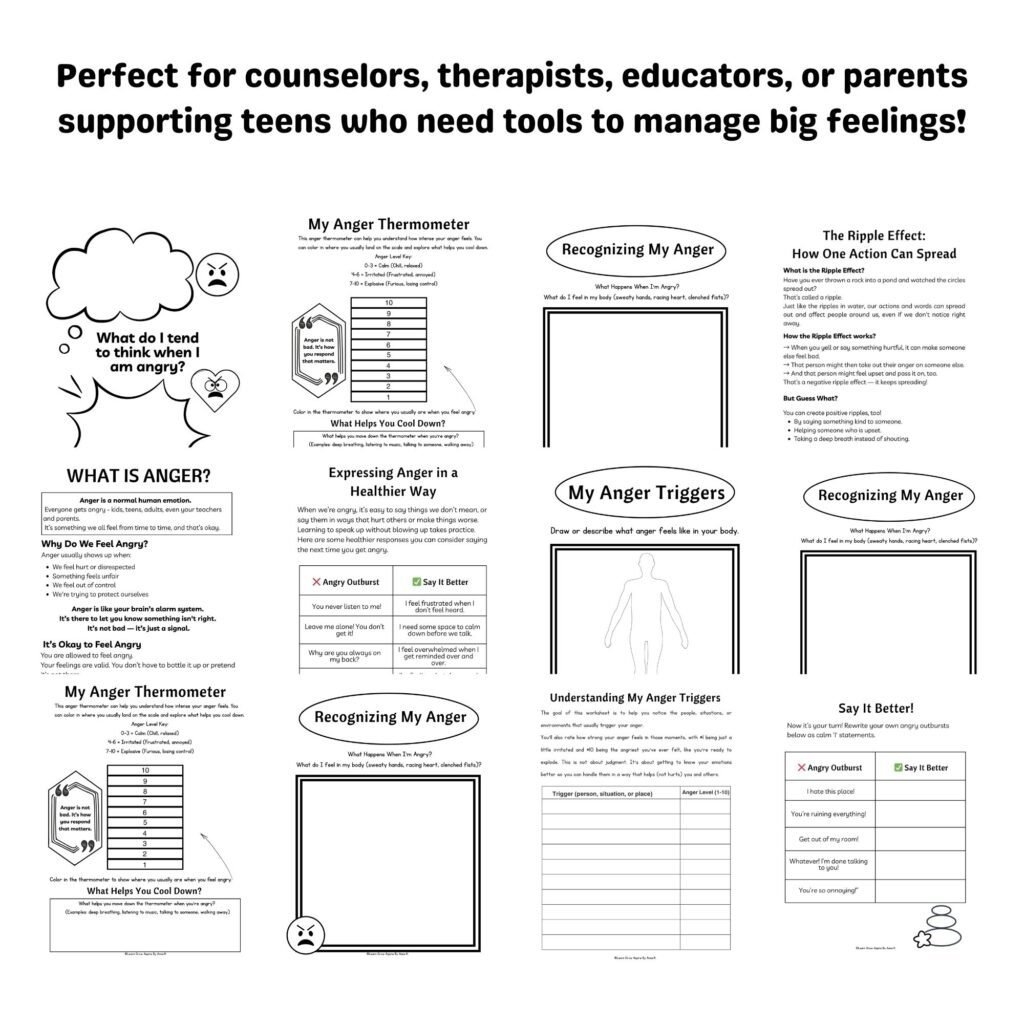 Anger Management Worksheets For Teens