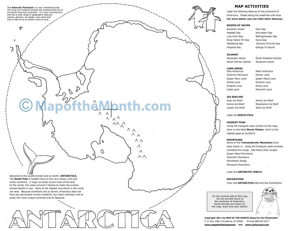 Printable Map Of Antarctica