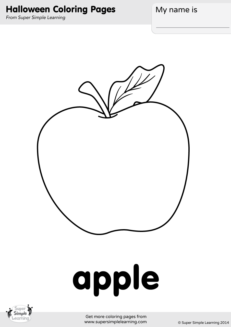 Apple Coloring Page Super Simple Apple Coloring Page Super Simple