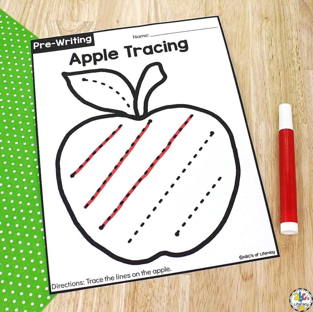 Apple Tracing Worksheets Preschool Worksheets