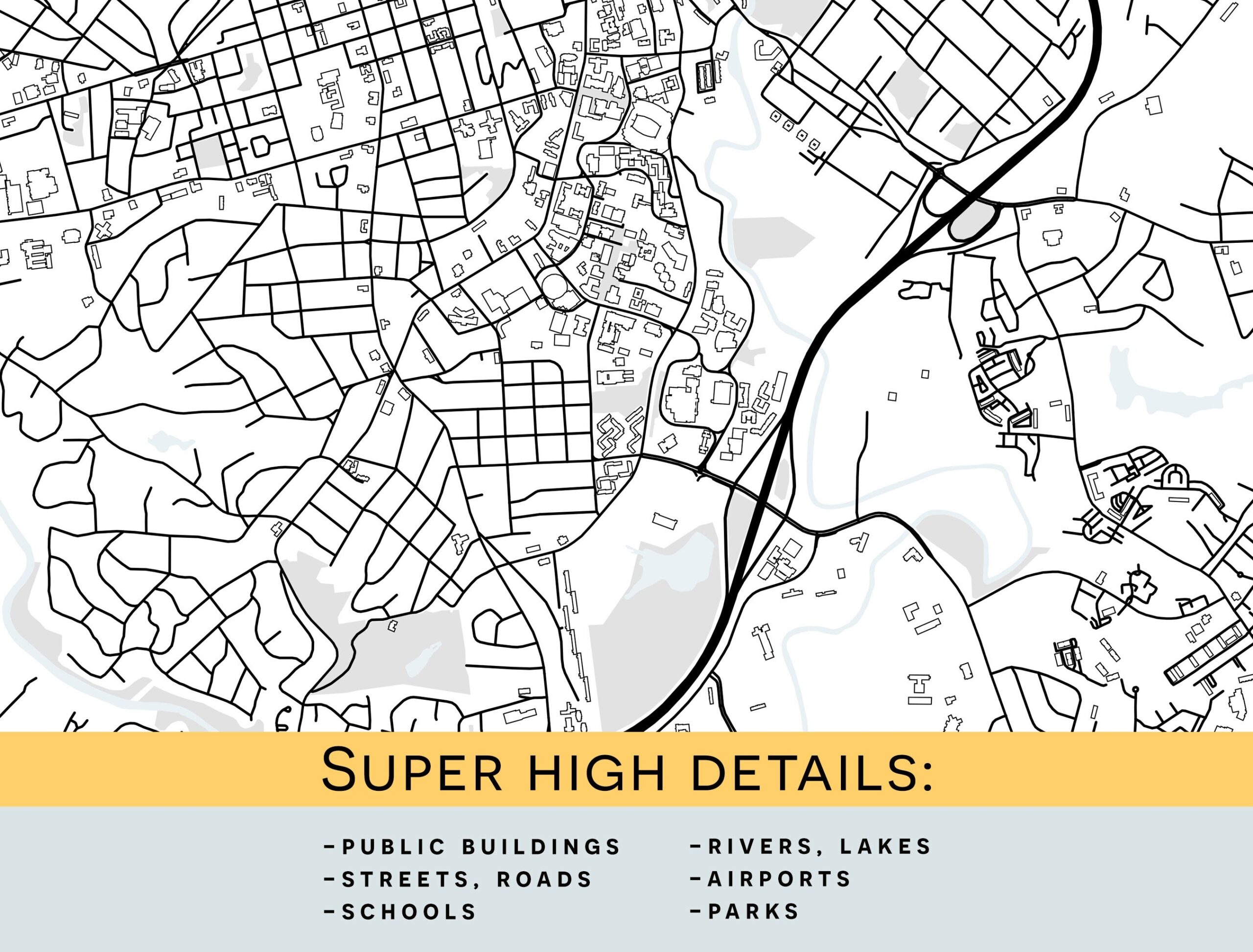 Athens Map Georgia GA City Map With High Details Printable 