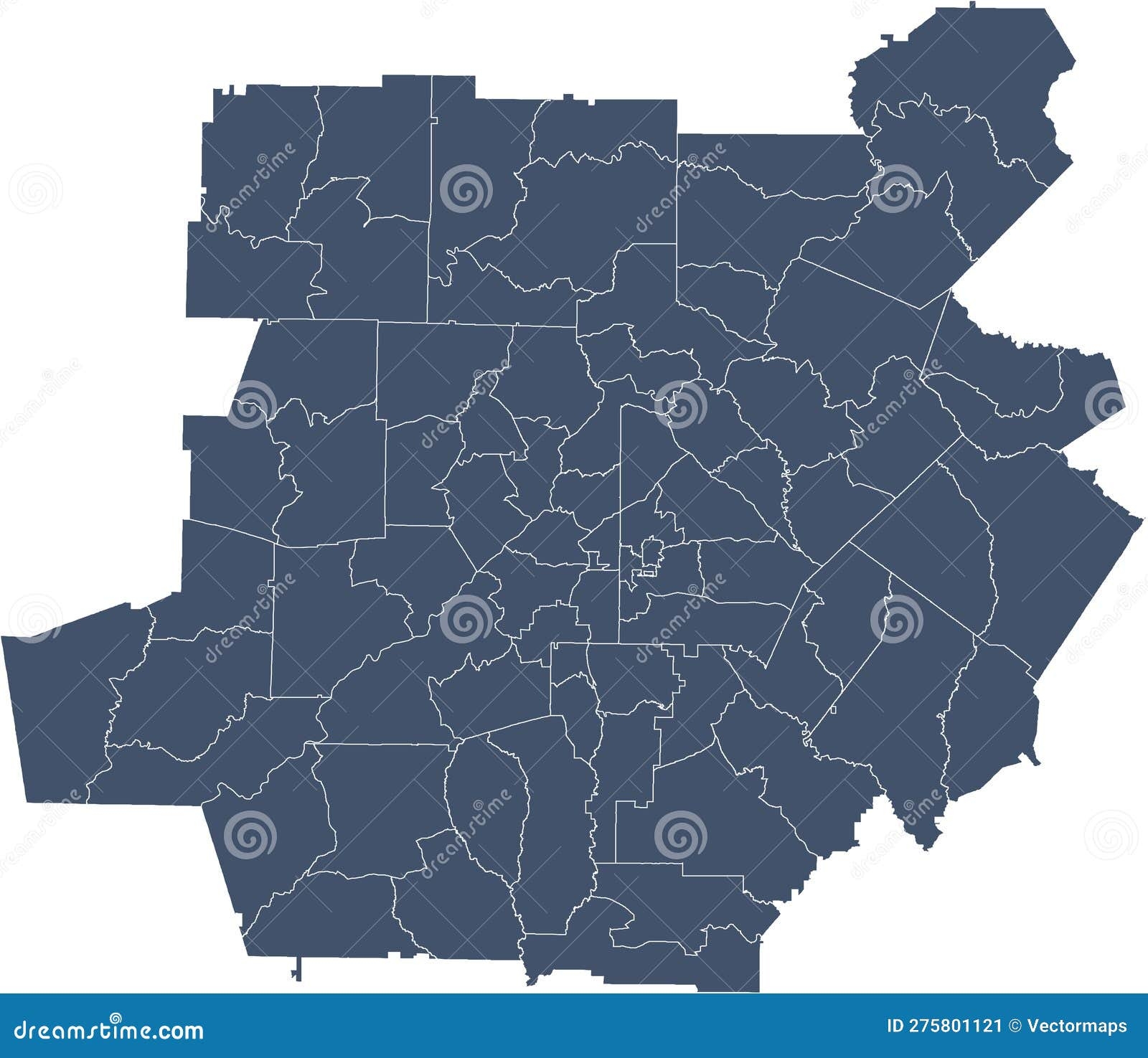 Atlanta Region Map With Zip Codes Stock Vector Illustration Of Georgia Presentation 275801121