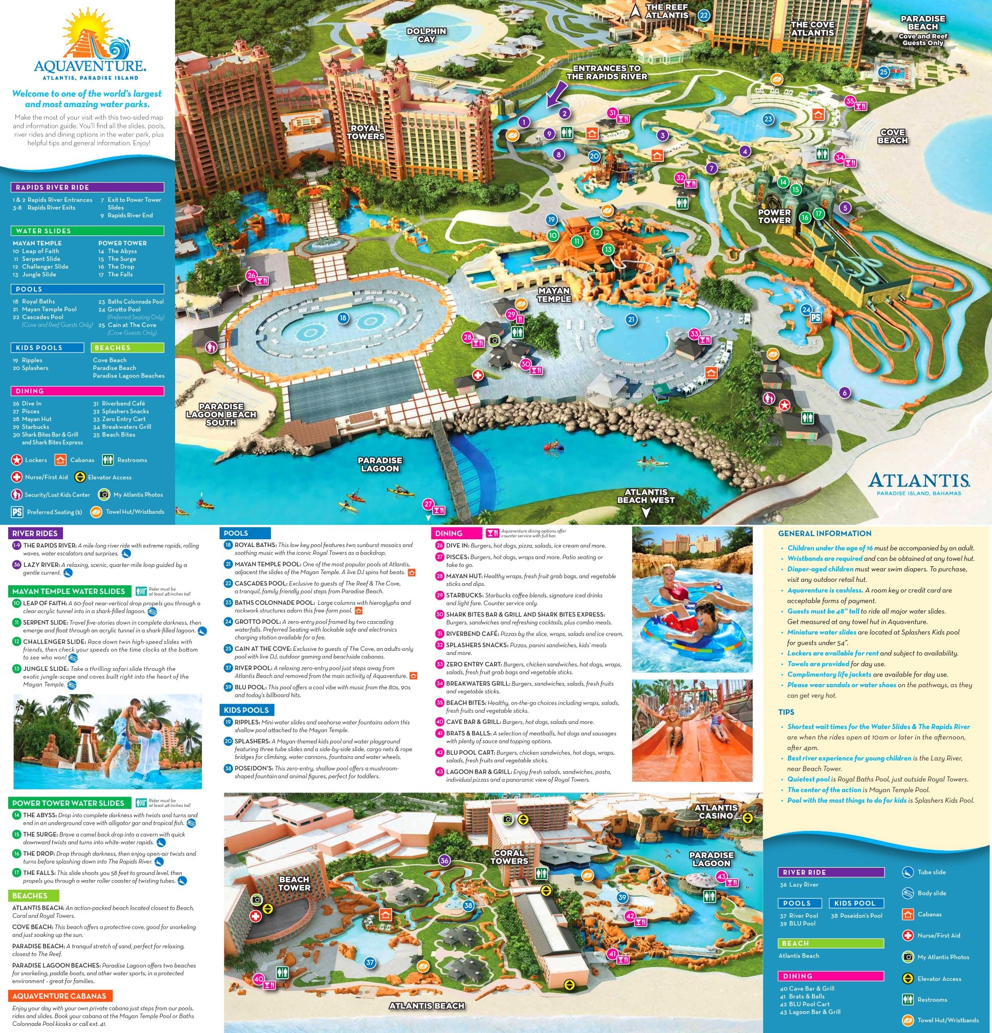 Atlantis Paradise Island Tourist Attractions Map Ontheworldmap