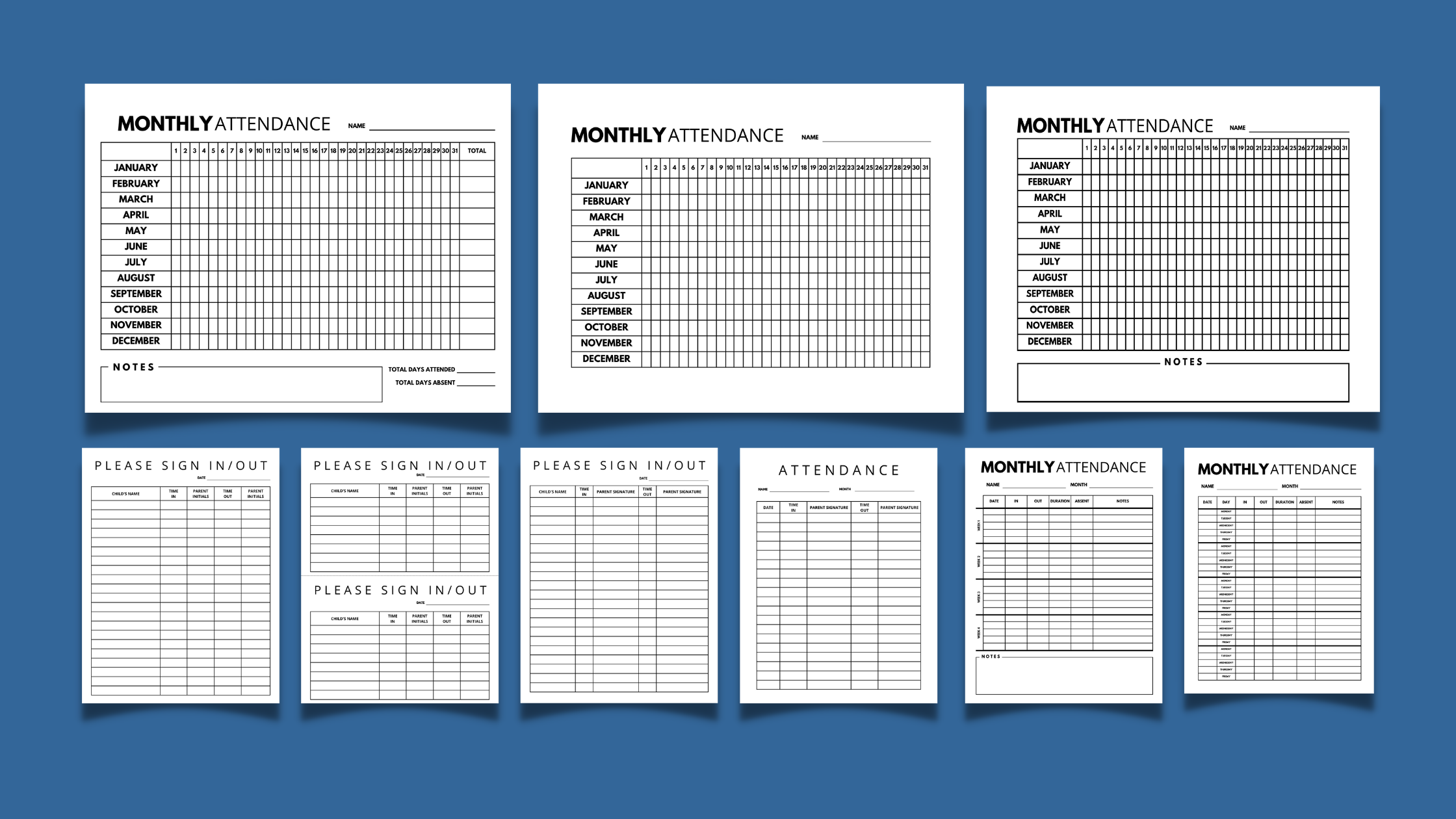 Printable Attendance Sheet For Preschool