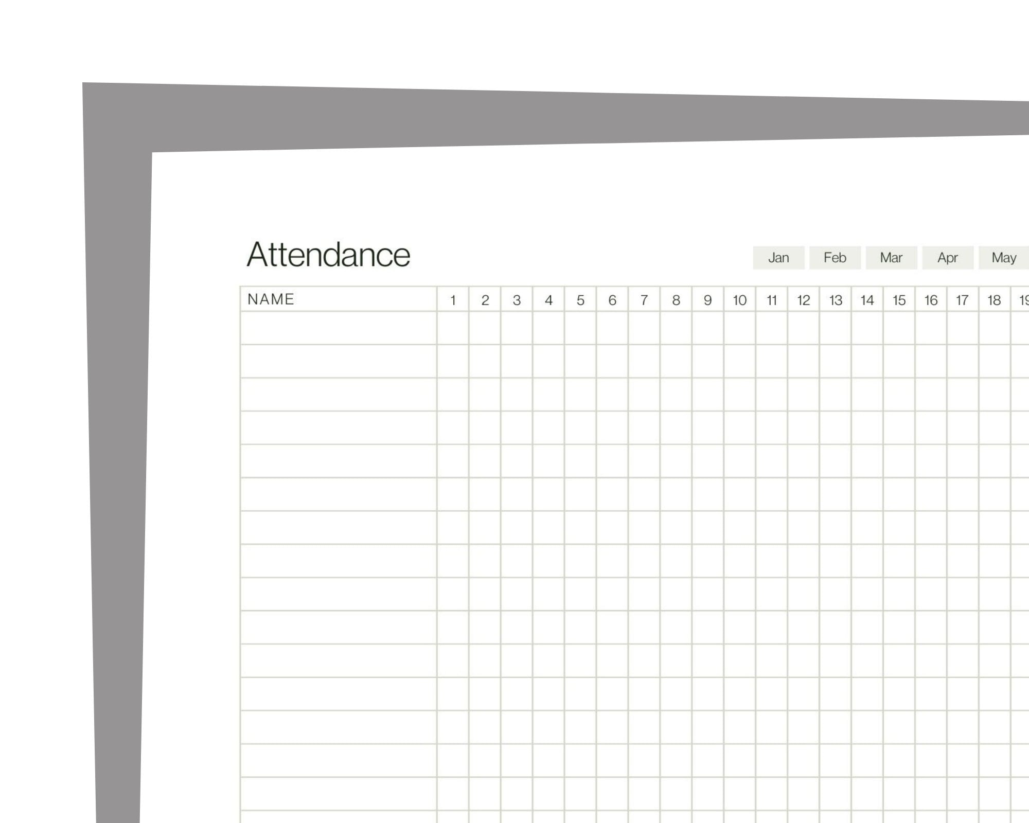 Printable Attendance Sheet Template