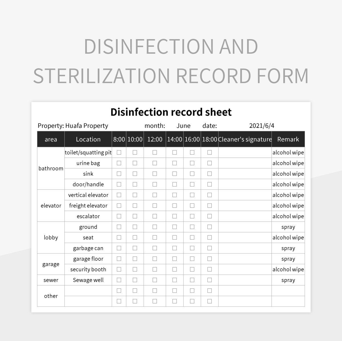 Autoclave Sterilization Registration Form Excel Template And Google Sheets File For Free Download Slidesdocs