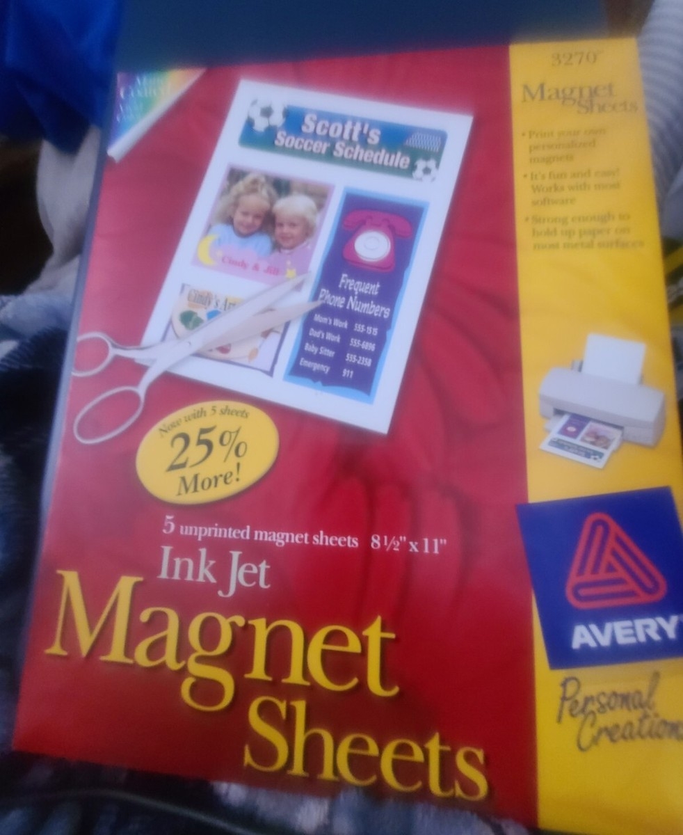 Avery 3270 Ink Jet Printable Magnet Sheets Matte White 8 5 X 11 Photo Quality EBay