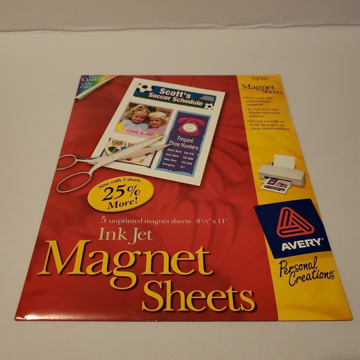 Avery 3270 Ink Jet Printable Magnet Sheets Matte White 8 5 X 11 Photo Quality EBay