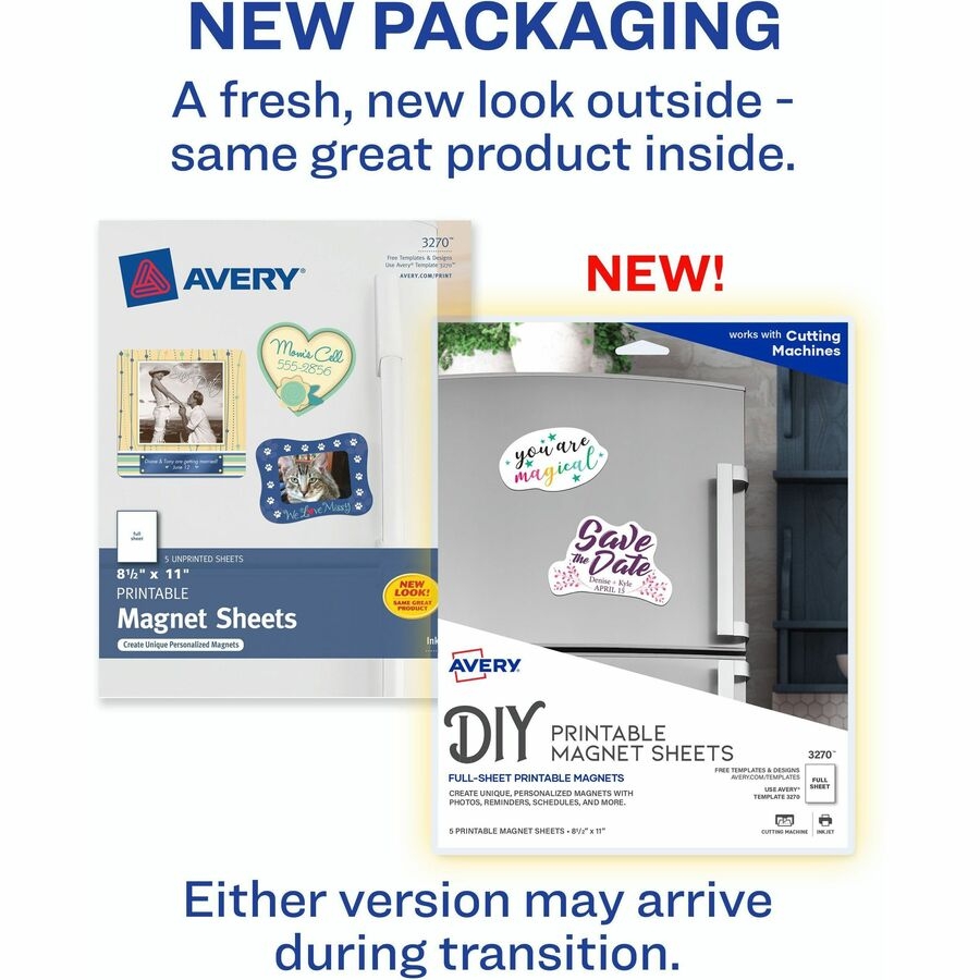 Avery Printable Magnet Sheets 8 5 X 11 5 Sheets 3270 