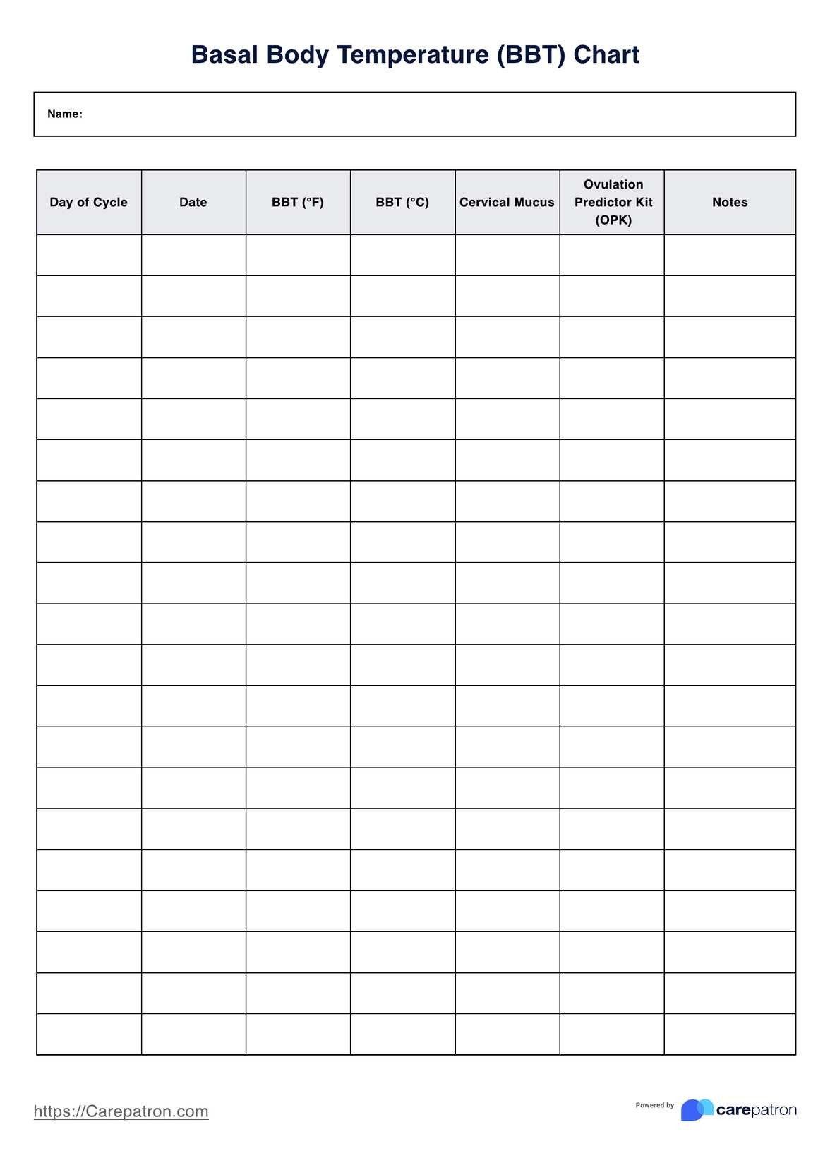 Basal Body Temperature Chart U0026 Example Free PDF Download