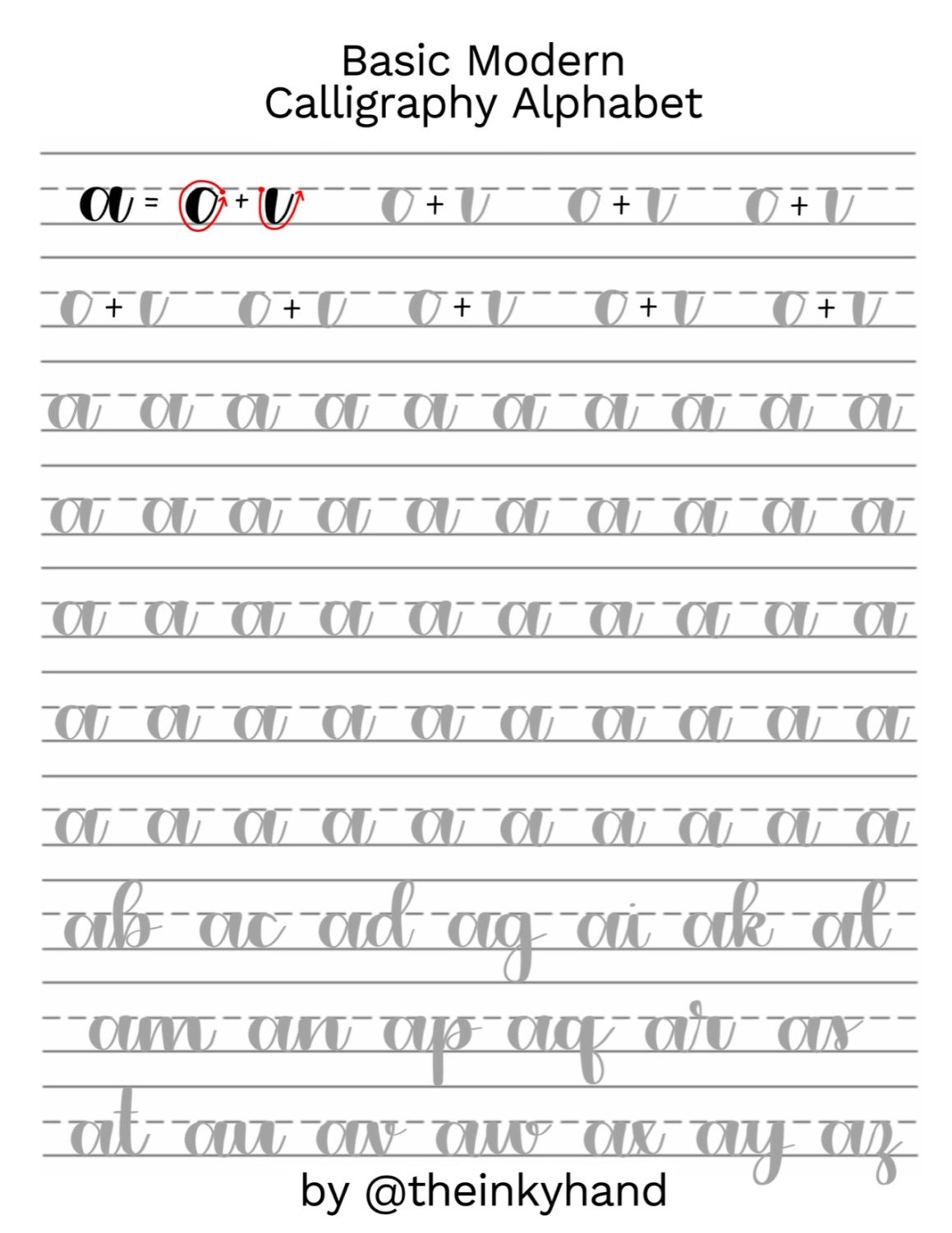 Free Printable Calligraphy Alphabet Worksheets