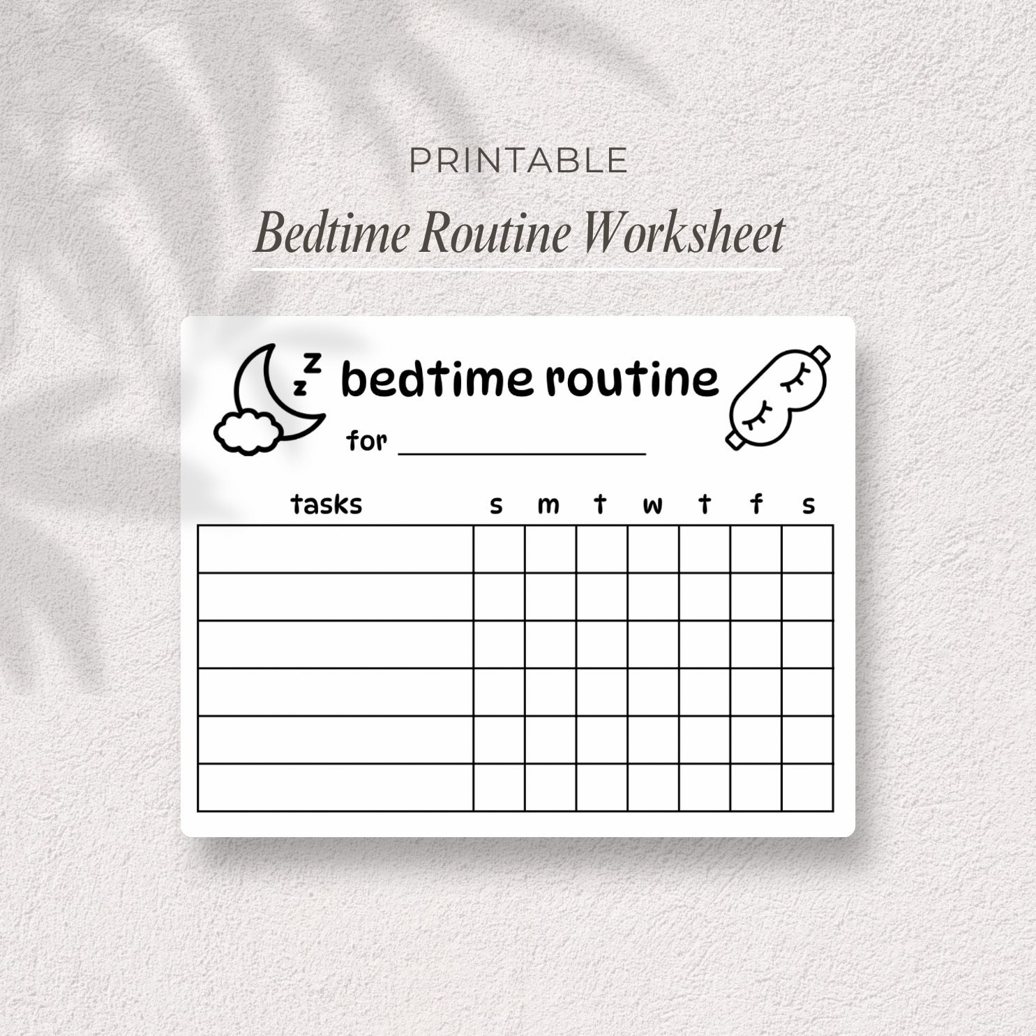 Bedtime Routine Worksheet Printable Survive And Thrive Mama