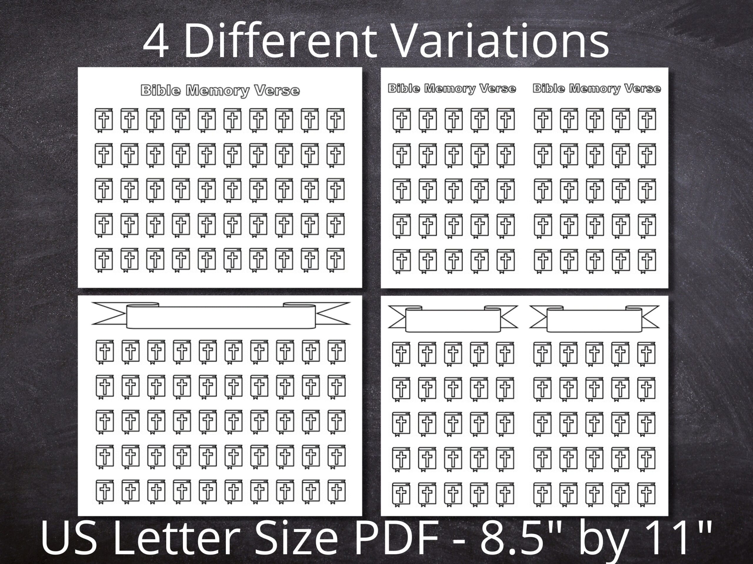 Bible Memory Verse Chart Printable Bible Memory Chart Etsy