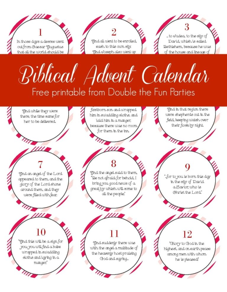Biblical Advent Calendar Free Printable The Party Teacher