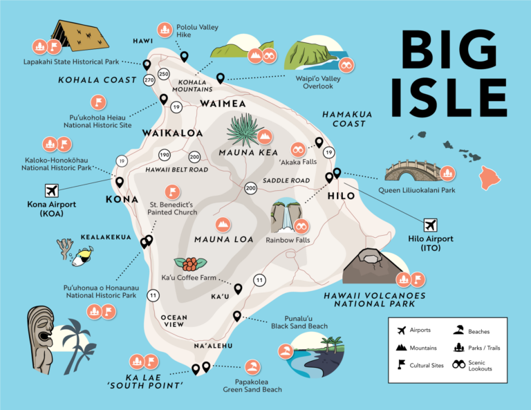 Big Island Maps With Top Spots Scenic Drives