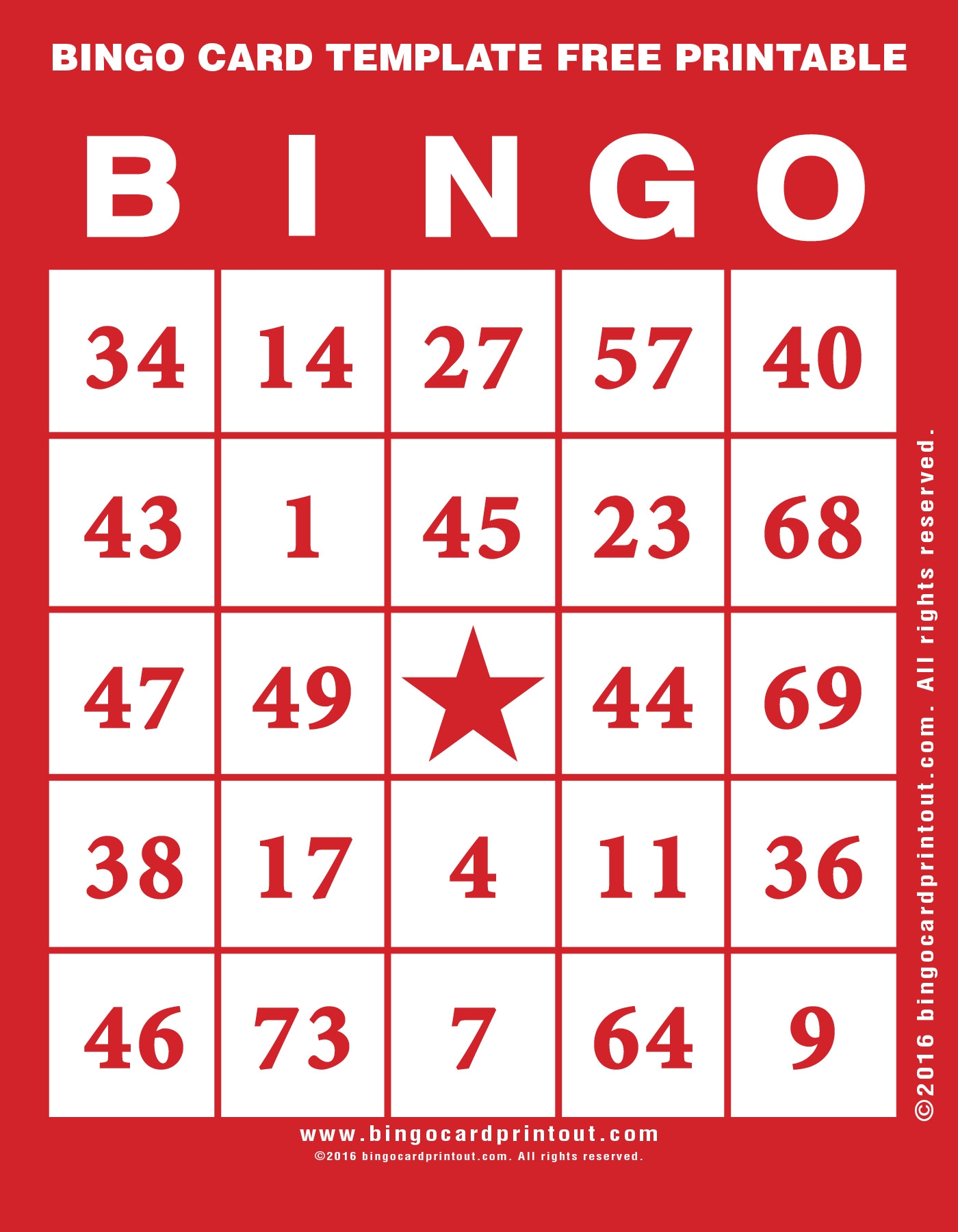 Bingo Card Template Free Printable BingoCardPrintout Bingo Card Template Free Printable BingoCardPrintout